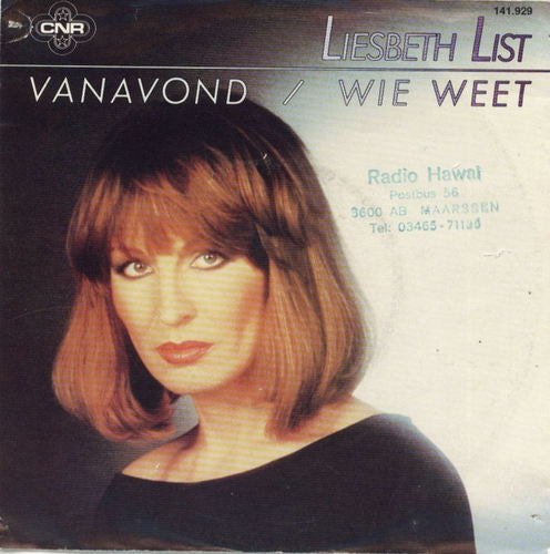 Liesbeth List - Vanavond 01145 Vinyl Singles Vinyl Goed / Hoes Goed