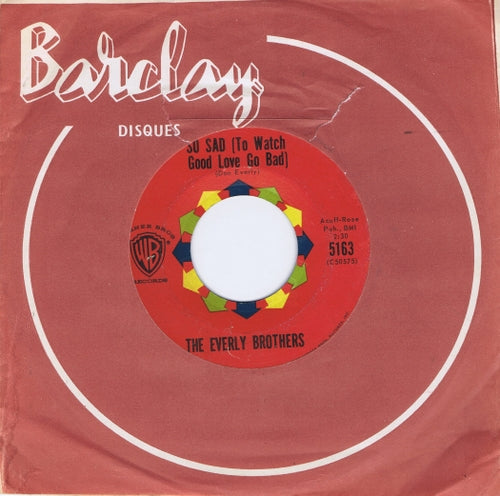 Everly Brothers - So Sad Vinyl Singles Vinyl Zeer Goed / Hoesje Goed "VINYLSINGLES.NL"