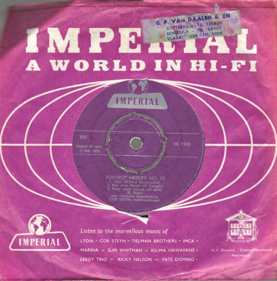 Cor Steyn - Foxtrot Medley No. 13 And 14 10389 Vinyl Singles Vinyl Goed / Hoes Generic