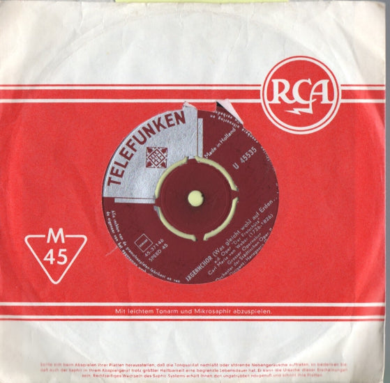 Großer Opernchor, Orchester Der Städtischen Oper Berlin - Jägernchor 10933 Vinyl Singles Vinyl Goed / Hoes Goed