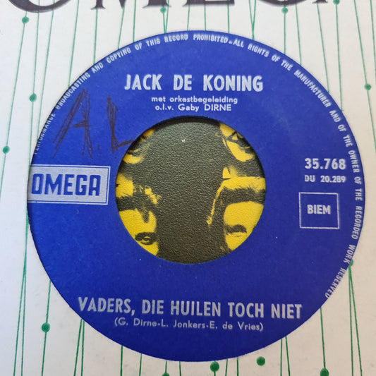 Jack De Koning - Vaders, Die Huilen Toch Niet 15017 Vinyl Singles Vinyl Goed / Hoes Goed