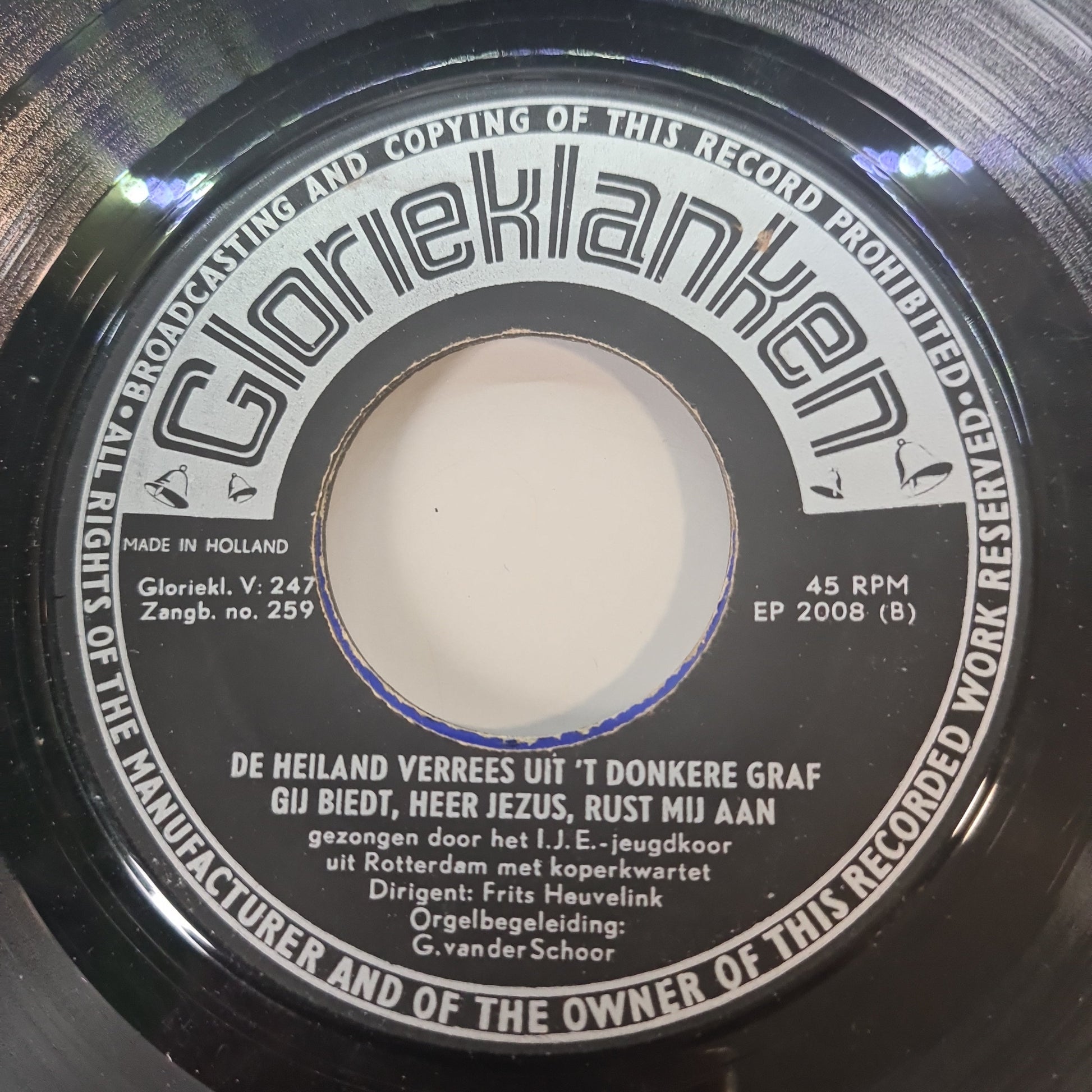 I.J.E. Jeugdkoor - De Heiland Verrees Uit ‘t Donkere Graf 34709 Vinyl Singles Vinyl Goed / Hoes Generic