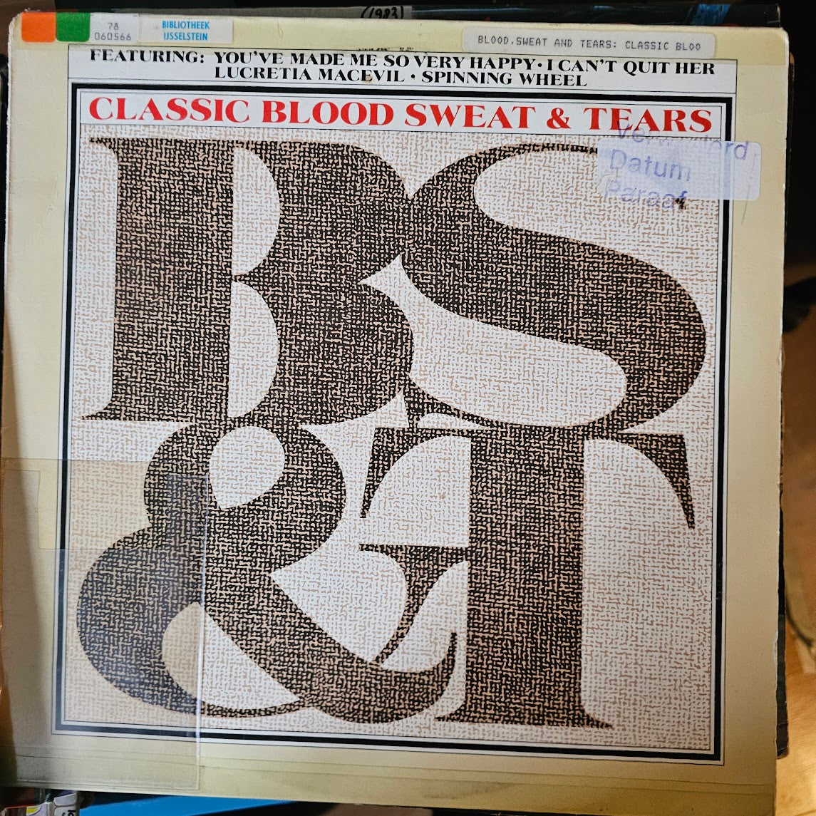Blood, Sweat And Tears - Classic B, S & T (LP) (B-Keus) Vinyl LP Media VG+ / Sleeve Zie Foto "VINYLSINGLES.NL"