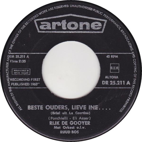 Rijk De Gooyer - Beste Ouders, Lieve Ine.... (Brief Uit La Courtine) 30890 Vinyl Singles Vinyl Goed / Hoes Goed