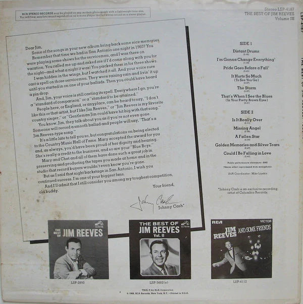 Jim Reeves - The Best Of III (LP) 42172 Vinyl LP Vinyl Goed / Hoes Goed