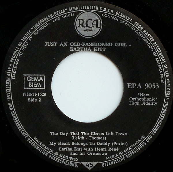 Eartha Kitt - Just An Old-Fashioned Girl Vinyl Singles EP Vinyl Zeer Goed / Hoesje Goed "VINYLSINGLES.NL"