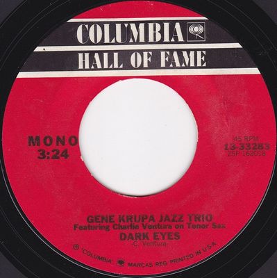 Gene Krupa Jazz Trio - Dark Eyes Vinyl Singles Vinyl Zeer Goed / Hoesje Generic "VINYLSINGLES.NL"