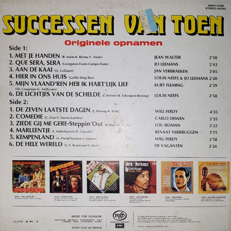 Various - Successen Van Toen (LP) 40354 Vinyl LP Vinyl Goed / Hoes Goed