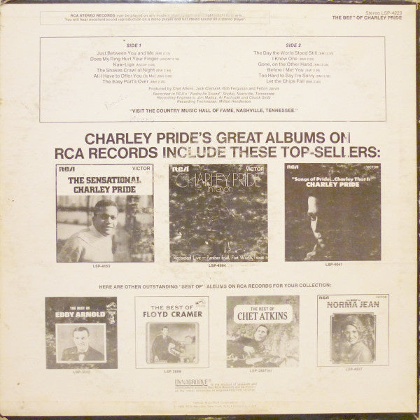 Charley Pride - The Best Of Charley Pride (LP) Vinyl LP Vinyl Zeer Goed / Hoesje Goed "VINYLSINGLES.NL"