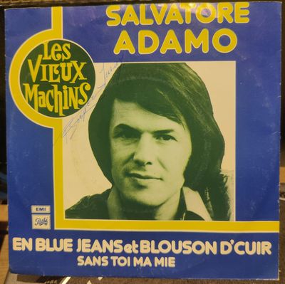 Adamo - En Blue Jeans Et Blouson D'cuir Vinyl Singles Vinyl Zeer Goed / Hoesje Goed "VINYLSINGLES.NL"