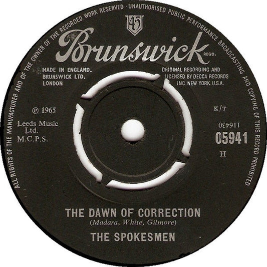 Spokesmen - The Dawn Of Correction 13648 Vinyl Singles Vinyl Goed / Hoes Goed
