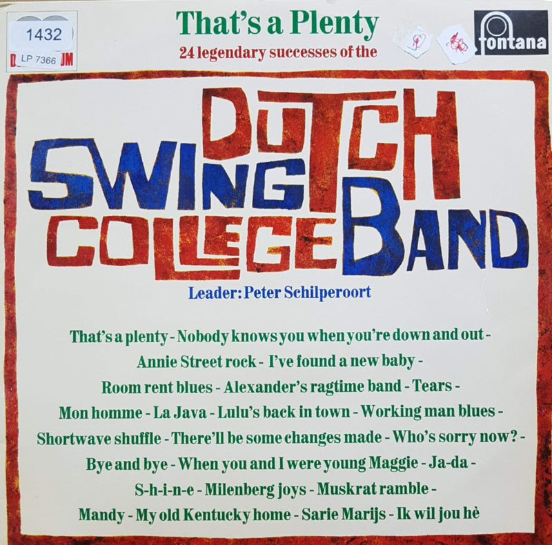 Dutch Swing College Band - That's A Plenty (LP) Vinyl LP Vinyl Zeer Goed / Hoesje Goed "VINYLSINGLES.NL"