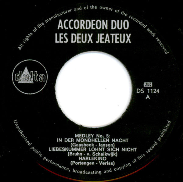 Akkordeon Duo Les Deux Jeateux - Akkordeon Medley No. 5 05444 Vinyl Singles Vinyl Goed / Hoes Goed