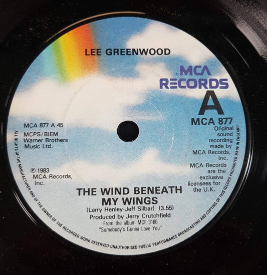 Lee Greenwood - The Wind Beneath My Wings 22876 Vinyl Singles Vinyl Goed / Hoes Goed