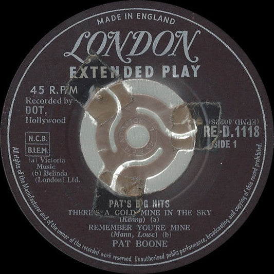 Pat Boone - Pat's Big Hits 13570 Vinyl Singles EP Vinyl Goed / Hoes Goed