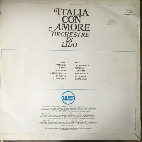Orchestre Di Lido - Italia Con Amore (LP) 40459 Vinyl LP Vinyl Goed / Hoes Goed