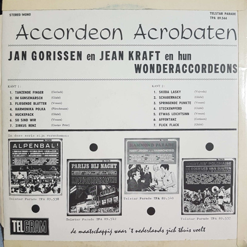 Jan Gorissen, Jean Kraft - Accordeon Acrobaten (LP) 48254 Vinyl LP Vinyl Goed / Hoes Goed
