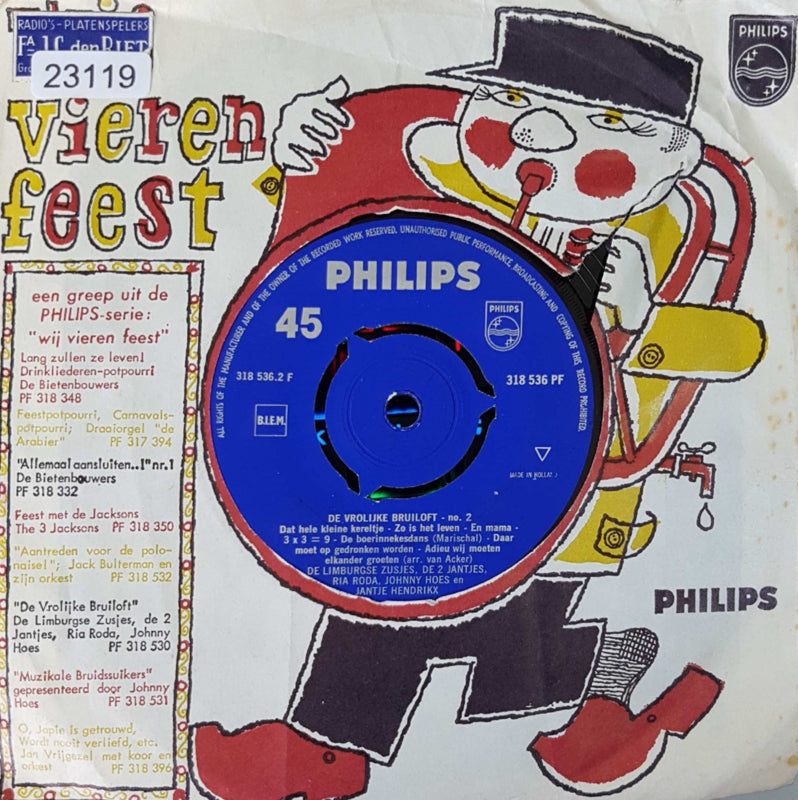 Johnny Hoes - De Vrolijke bruiloft No.2 23119 Vinyl Singles EP Vinyl Goed / Hoes Generic