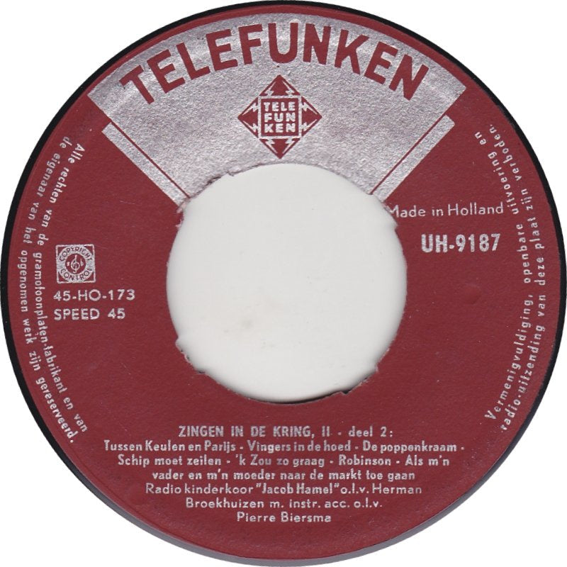 Radio Kinderkoor Jacob Hamel - Zingen In De Kring 2 22852 Vinyl Singles Vinyl Goed / Hoes Generic