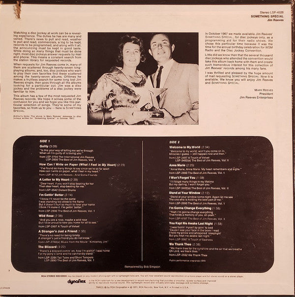 Jim Reeves - Something Special (LP) 40651 Vinyl LP Vinyl Goed / Hoes Goed