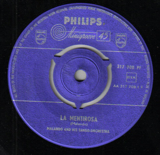 Malando And His Tango Orchestra - La Mentirosa 22704 Vinyl Singles Vinyl Goed / Hoes Goed