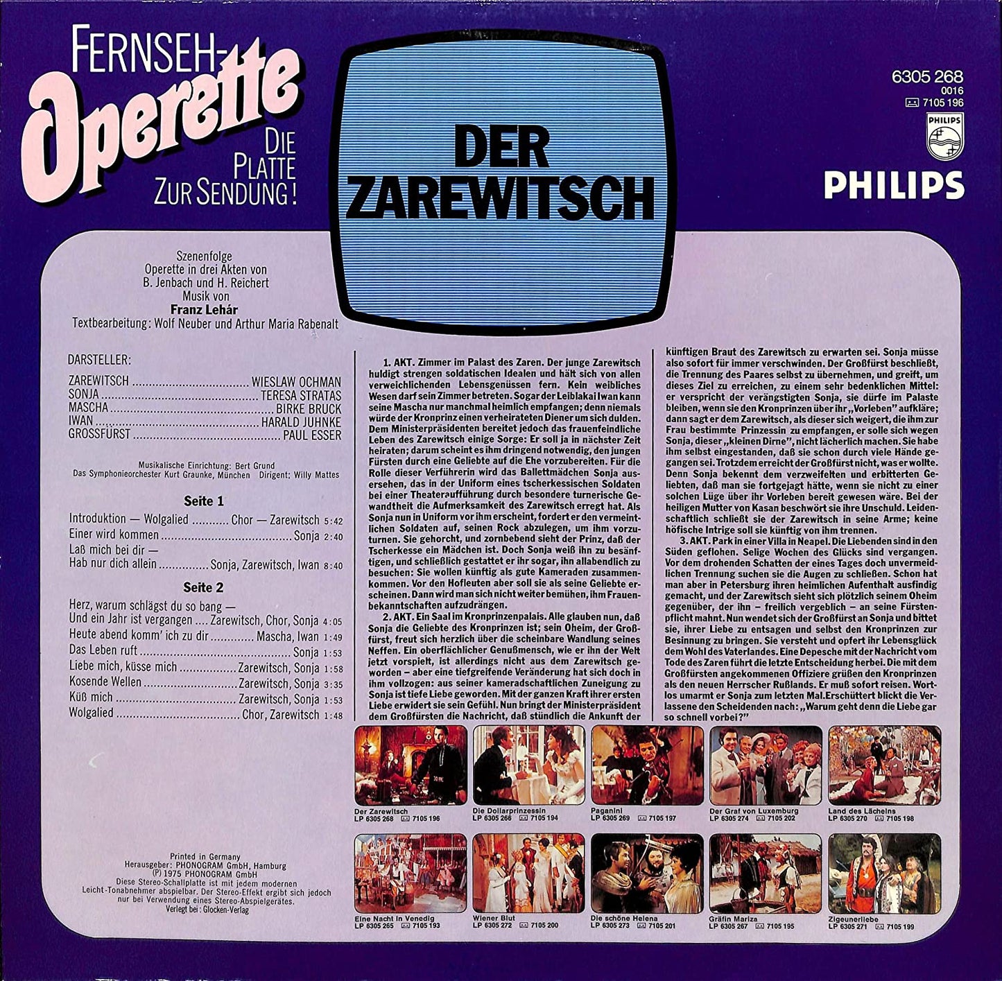 Franz Lehár - Der Zarewitsch (LP) Vinyl LP Vinyl Zeer Goed / Hoesje Goed "VINYLSINGLES.NL"