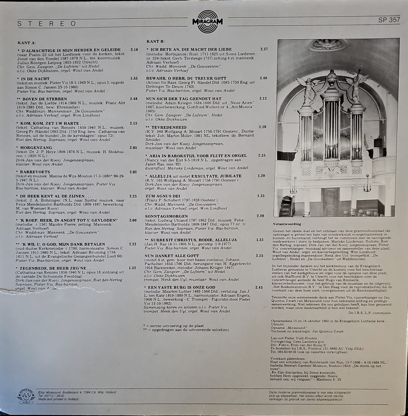 Chr. Gemengde Zangvereniging Looft den Heer Notter - Wat Ons Loflied Vrolijk Rijze (LP) Vinyl LP Vinyl Zeer Goed / Hoesje Goed "VINYLSINGLES.NL"