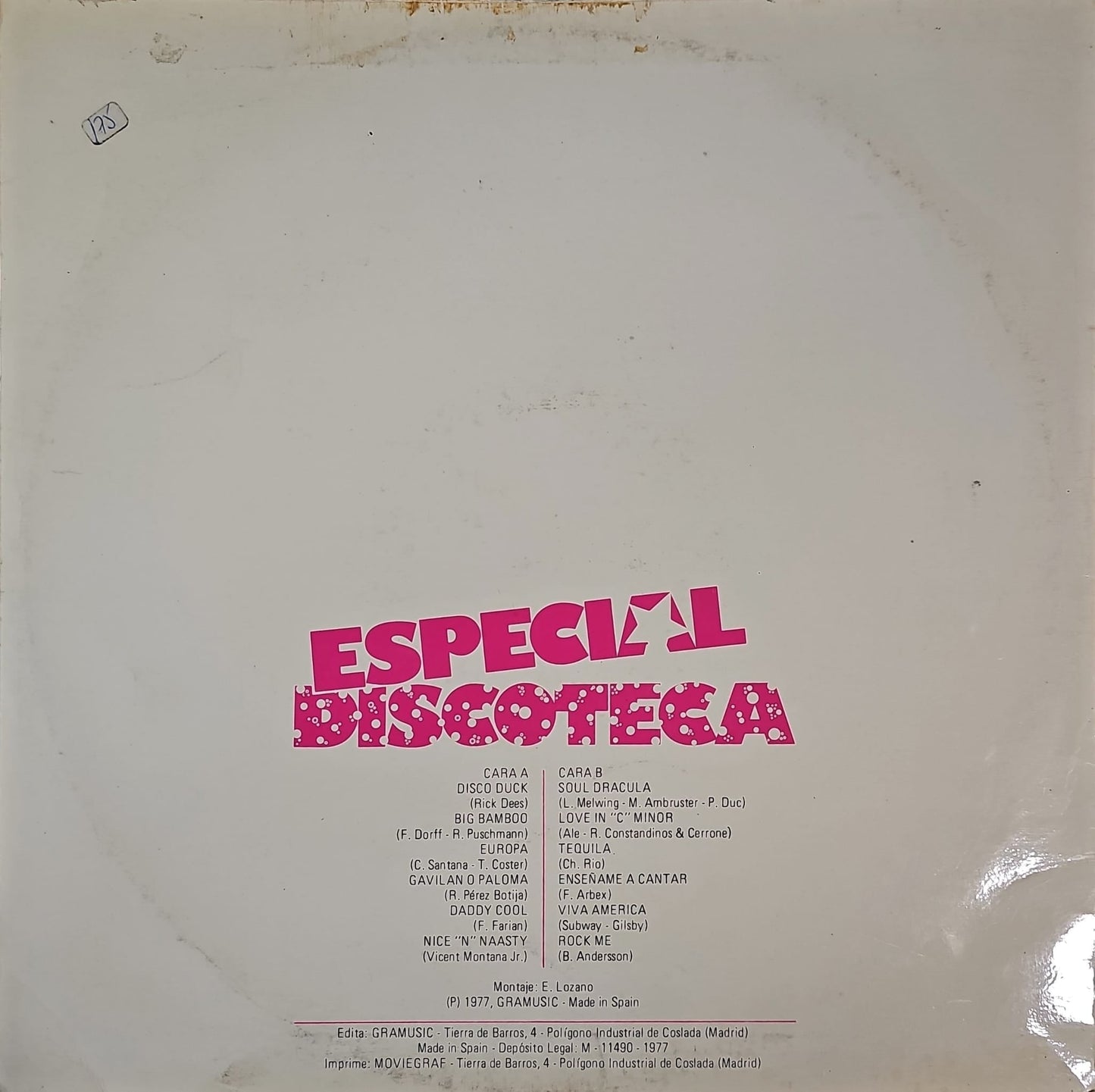 Unknown Artist - Especial Discoteca (LP) 51065 Vinyl LP Vinyl Goed / Hoes Goed