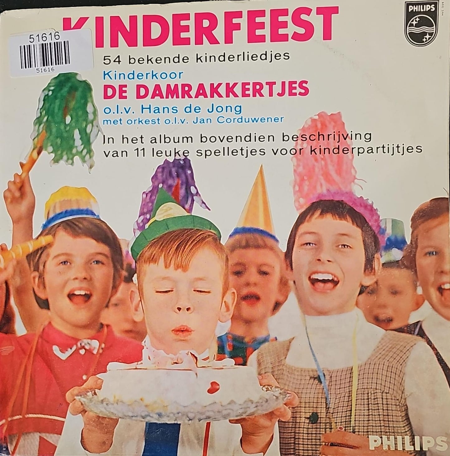 Damrakkertjes - Kinderfeest (10") Vinyl LP 10" Vinyl Zeer Goed / Hoesje Goed "VINYLSINGLES.NL"