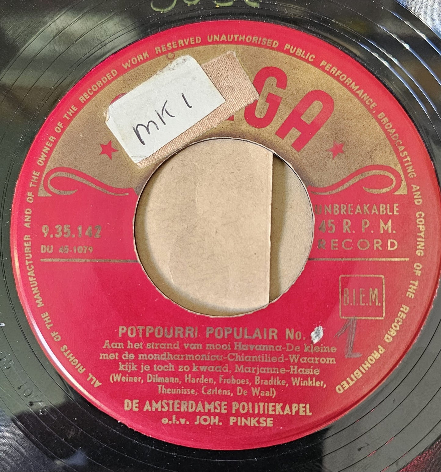 Amsterdamse Politiekapel - Potpourri Populair Nr. 05826 Vinyl Singles Vinyl Goed / Hoes Generic