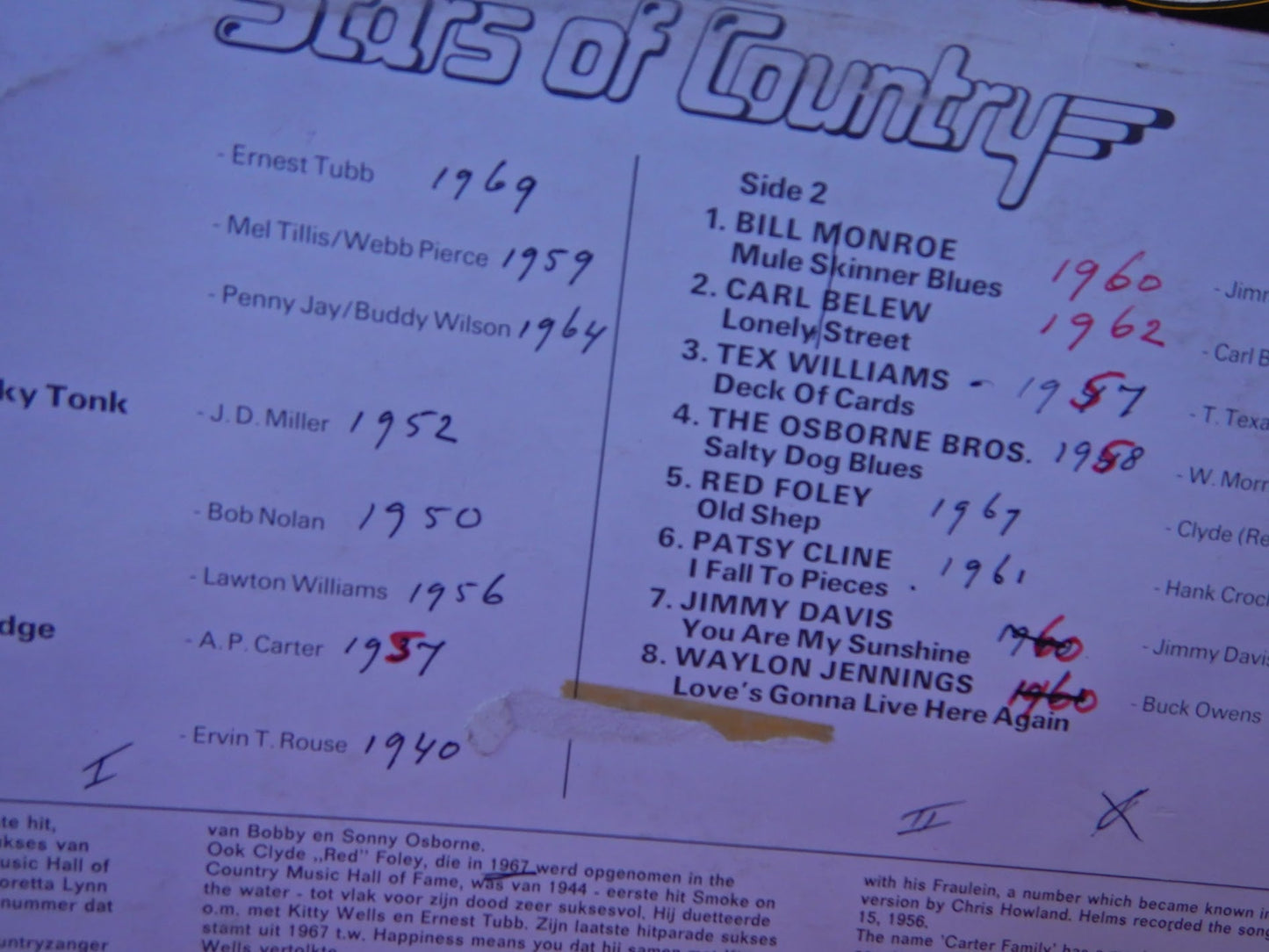 Various - Stars Of Country (LP) 40481 Vinyl LP Vinyl Goed / Hoes Redelijk