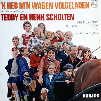 Teddy En Henk Scholten - 'k Heb M'n Wagen Volgeladen Met 40 Kinderliedjes (LP) Vinyl LP Vinyl (VG) <br> Hoes (G+)