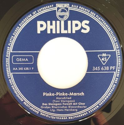 Das Steingass-Terzett - Pinke-Pinke-Marsch Vinyl Singles Vinyl Zeer Goed / Hoesje Generic "VINYLSINGLES.NL"
