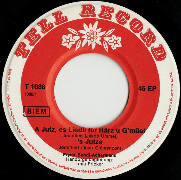 Fryda Bundi-Achermann - A Jutz, Es Liedli Für Härz U Gmüet 32759