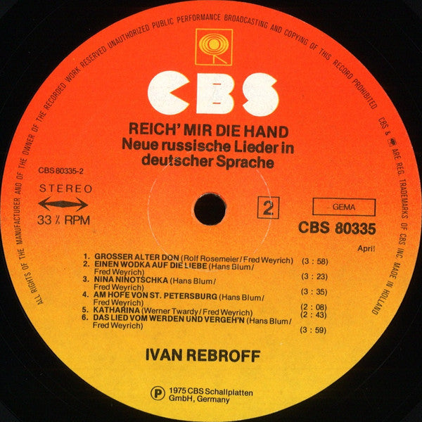 Ivan Rebroff – Reich' Mir Die Hand (LP) 49841