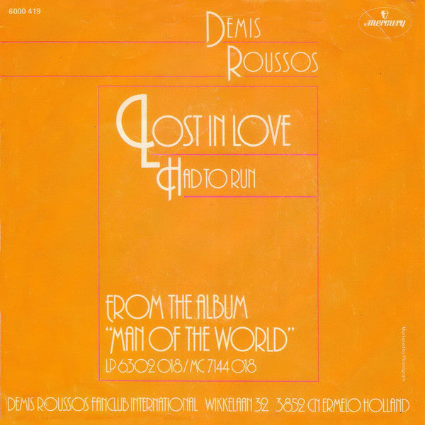 Demis Roussos - Lost In Love 41289 Vinyl Singles Vinyl Goed / Hoes Goed