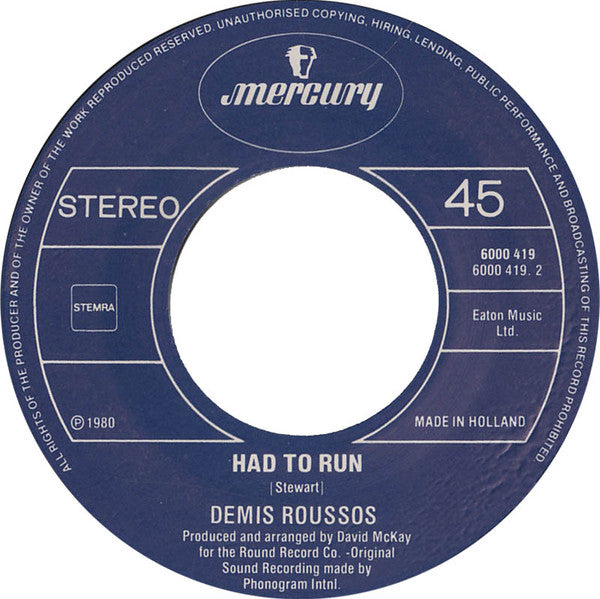 Demis Roussos - Lost In Love 41289 Vinyl Singles Vinyl Goed / Hoes Goed