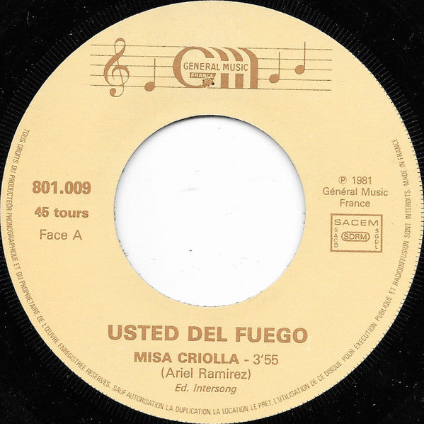 Usted Del Fuego - Misa Criolla 32021 Vinyl Singles Vinyl Goed / Hoes Goed