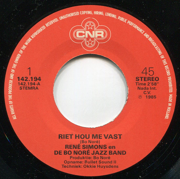 René Simons And The Bo Noré Jazz Band – Riet Hou Me Vast 30772