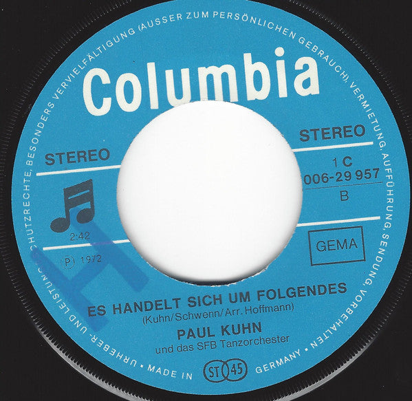 Paul Kuhn and the SFB Tanzorchester - Reich dem Glück den kleine Finger 15314