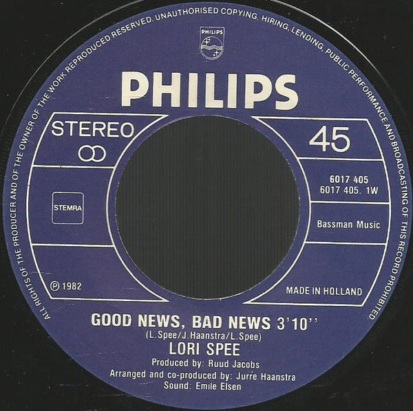 Lori Spee - Good News Bad News 09989 Vinyl Singles Vinyl Goed / Hoes Generic