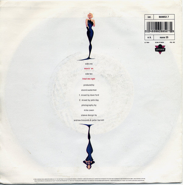 Bananarama - Movin' On Vinyl Singles Vinyl Zeer Goed / Hoesje Goed "VINYLSINGLES.NL"