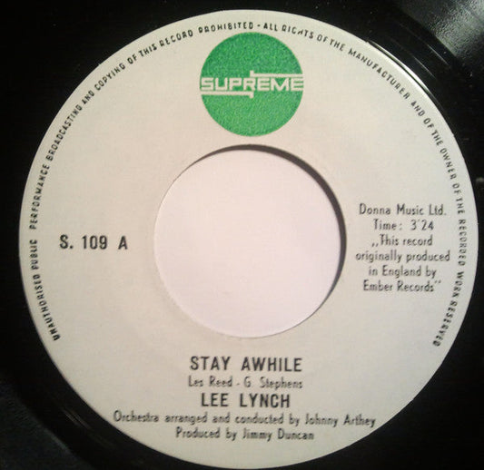Lee Lynch - Stay Awhile 42450 Vinyl Singles Vinyl Goed / Hoes Generic