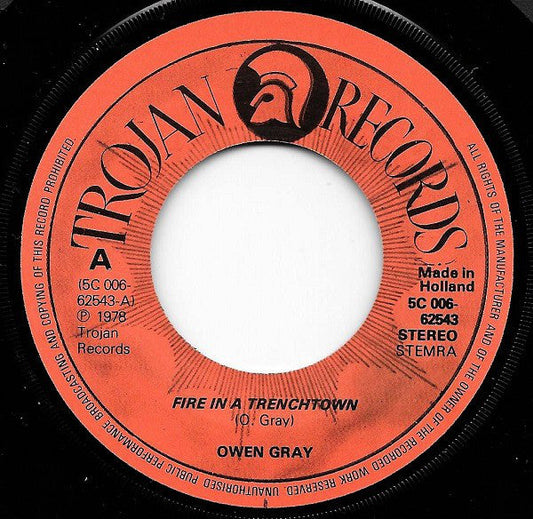 Owen Gray - Fire In A Trenchtown 08016 Vinyl Singles Vinyl Goed / Hoes Goed