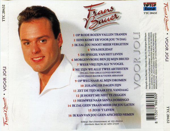 Frans Bauer - Voor Jou (CD) 70363 Compact Disc Vinyl Goed / Hoes Goed
