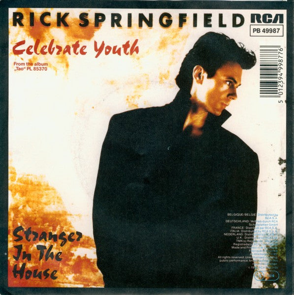 Rick Springfield - Celebrate Youth 35823 Vinyl Singles Vinyl Goed / Hoes Goed