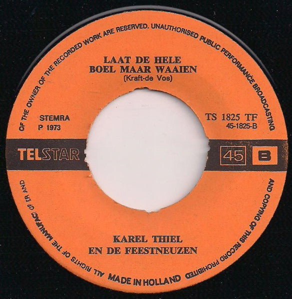 Karel Thiel En De De Feestneuzen - Ba-, Ba- Barend 34597 Vinyl Singles Vinyl Goed / Hoes Goed