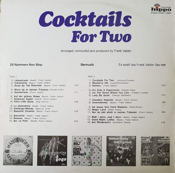 Frank Valdor Sex-tett - Cocktais For Two (LP) Vinyl LP Vinyl Zeer Goed / Hoesje Goed "VINYLSINGLES.NL"