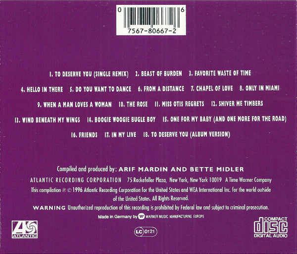 Bette Midler - Experience The Divine (Greatest Hits) (CD) 70461 Compact Disc Goede Staat