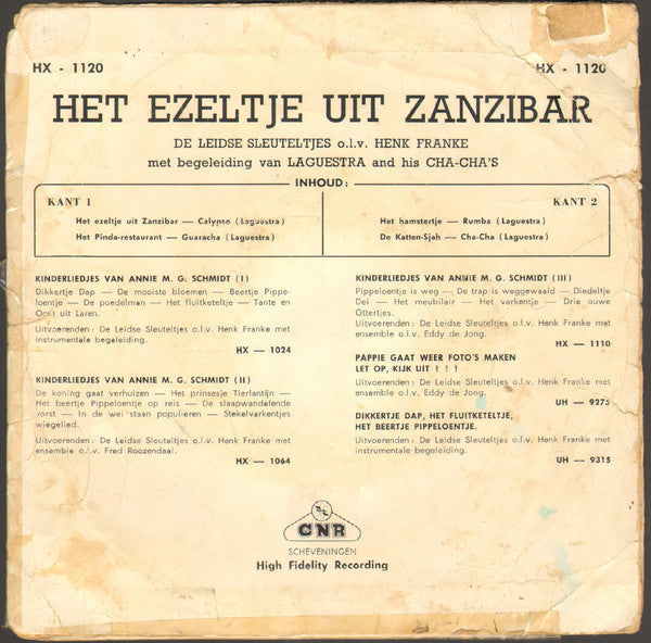 Leidse Sleuteltjes O.l.v. Henk Franke - Het Ezeltje Uit Zanzibar 39903 Vinyl Singles Vinyl Goed / Hoes Goed